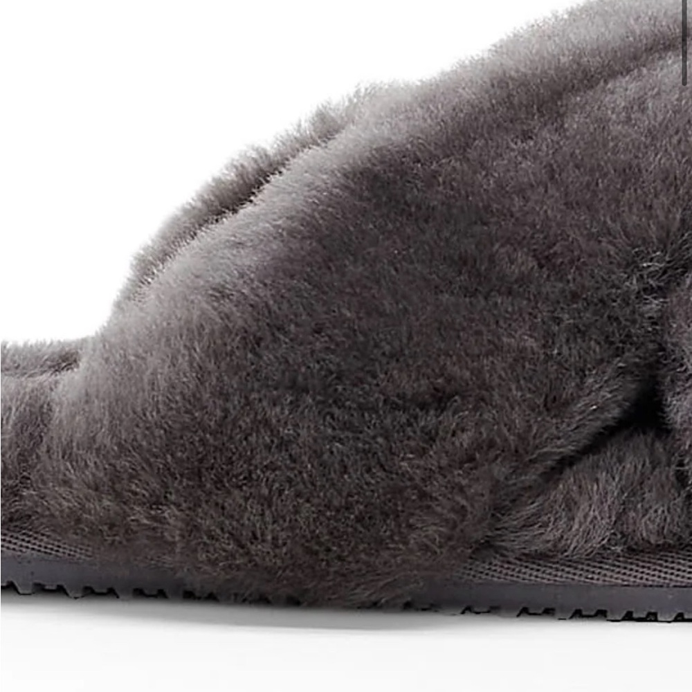 Brand new MAMU STUDIOS Dark grey Crossover Slide size 6 sheepskin - Picture 3 of 4
